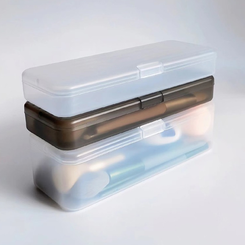 Case With Pencil Holder - 1 szt. Przezroczysty Plastikowy Pojemnik na